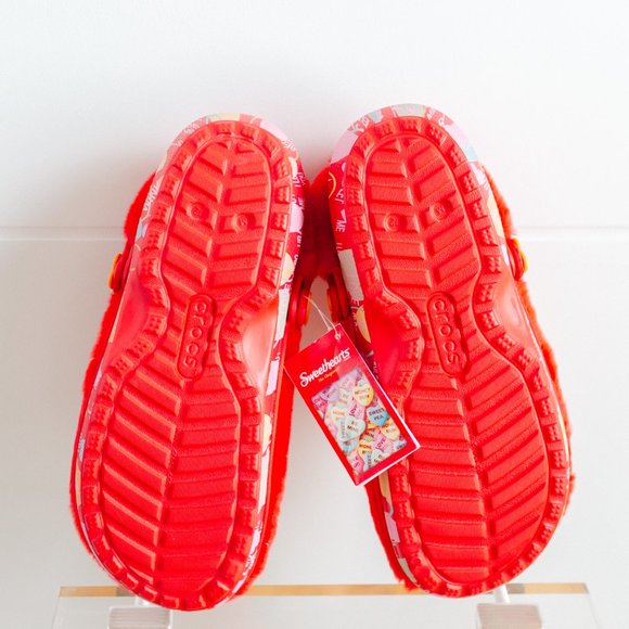 Crocs Classic Sweethearts Fur Sure Red Men 12 Valentine's Candy Collab New - Picture 10 of 11